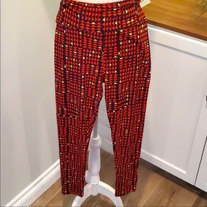 LulaRoe Black/Orange/Cream Arrow Design Pants, OS